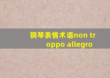 钢琴表情术语non troppo allegro